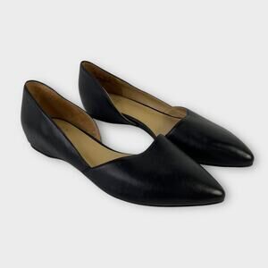 Naturalizer Tamara Leather D'Orsay Pointed Toe Flat Black Size 10